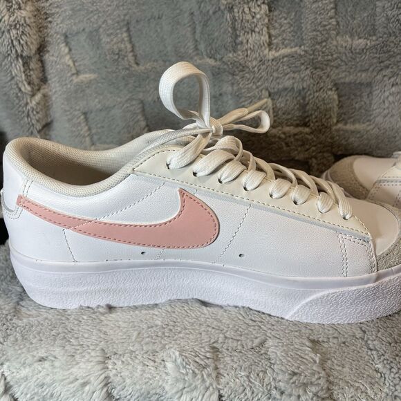 Nike Blazer Platform Low Sneaker Athletic White Pink Glaze Womens Size 7.5 - Picture 2 of 14